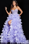 Jovani 37322 Organza Lilac Corset Bodice Strapless Dress