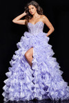 Jovani 37322 Organza Lilac Corset Bodice Strapless Dress