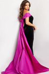 Jovani 37375 Velvet Taffeta Off Shoulder Sleeveless Dress