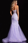 Jovani 37414 Tulle Spaghetti Strap Illusion Deep V-neck Gown
