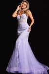 Jovani 37414 Tulle Spaghetti Strap Illusion Deep V-neck Gown