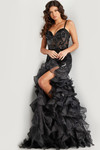 Jovani 38358 Tulle Organza Embellished Sleeveless Dress