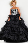 Jovani 38360 Tulle Organza Embellished Sleeveless Dress