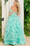 Jovani 38606 Organza Off the Shoulder Sleeveless Ballgown