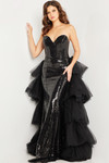 Jovani 24554 Sequin Tulle Sweetheart Neck Strapless Gown