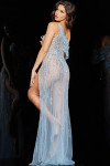 Jovani 23662 Embellished Sheer Ayesmatrick Neck Long Dress