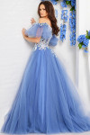 Jovani 24575 Tulle Short Sleeves Off the Shoulder Ballgown