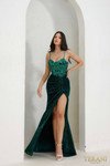 Terani Couture 241P2119 Sequin Tulle Spaghetti Neck Dress