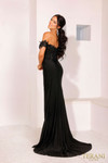 Terani Couture 241P2238 Jersey Off-Shoulder Neck Long Dress