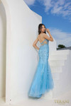 Terani Couture 241P2294 Tulle Spaghetti Neck Trumpet Dress
