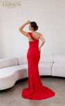 Terani Couture 241E2416 Asymmetrical Neck Off-Shoulder Dress