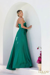 Terani Couture 241P2067 Matte Satin Asymmetrical Neck Dress