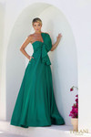 Terani Couture 241P2067 Matte Satin Asymmetrical Neck Dress