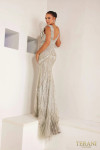 Terani Couture 241GL2612 Plunging V-Neck Sleeveless Dress