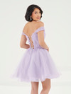 Damas 52453 Glitter Tulle Off Shoulder Sleeve Short Dress