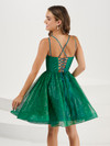 Damas 52454 Sparkle Tulle Spaghetti Strap Short Dress