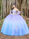 Fiesta Gowns 56499 Lace Tulle Strapless Long Ball Gown