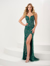 Panoply 14155 Sequins Spaghetti Strap Sleeve Long Gown