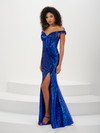 Panoply 14158 Sequins Off Shoulder Sweetheart Neck Long Gown