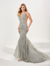 Panoply 14192 Sequin Tank Sleeve Plunging Neck Long Gown