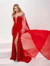 Panoply 14195 Stretch Velvet Off Shoulder Mermaid Long Gown