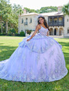 Quinceanera 26077 Lace Tulle Spaghetti Strap Neck Ball Gown