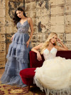 Tiffany Designs 16054 Sequin Tulle V-neck Long Ball Gown