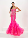 Tiffany Designs 16057 Floral Sparkle Tulle Long Dress