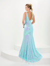 Tiffany Designs 16065 Micro Fringe Sequin V-Neck Long Dress
