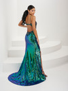 Tiffany Designs 16100 Iridescent Sequin Plunging Neck Dress