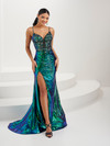 Tiffany Designs 16100 Iridescent Sequin Plunging Neck Dress