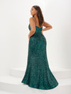 Tiffany Love 16121 Linear Drapey Sequin Trumpet Long Dress