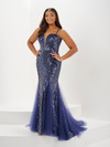 Tiffany Love 16131 Luxe Linear Sequin Tulle Long Dress