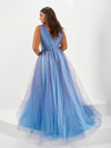 Tiffany Love 16134 Sparkle Ombre Tulle V-Neck Long Dress