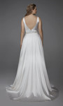 Alyce Paris 1422 Plunging Neck Beaded Luminous Satin Dress