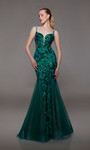 Alyce Paris 1803 Sequins Plunging Neckline Formal Dress