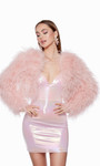Alyce Paris 700 Feathers Neon Cropped Formal Short Jacket