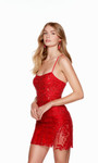 Alyce Paris 4615 Sequin Glitter Tulle Scoop Neck Short Dress