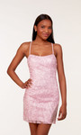 Alyce Paris 4615 Sequin Glitter Tulle Scoop Neck Short Dress