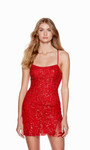 Alyce Paris 4615 Sequin Glitter Tulle Scoop Neck Short Dress