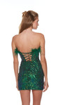 Alyce Paris 4637 Sequins Strapless Feathers Short Dress