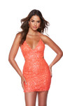 Alyce Paris 4643 Sequins V-neck Straight Formal Short Dress