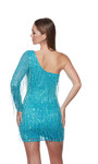 Alyce Paris 4646 Hand Beaded Fringe One Shoulder Short Dress