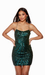 Alyce Paris 4654 Sequins Scoop Neck Straight Short Dress