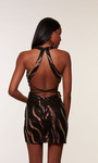 Alyce Paris 4655 Sequins Halter Neck Straight Short Dress