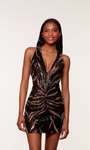 Alyce Paris 4655 Sequins Halter Neck Straight Short Dress