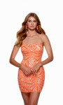 Alyce Paris 4658 Hand Beaded Scoop Neck Straight Short Dress