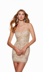 Alyce Paris 4660 Hand Beaded Square Neckline Short Dress