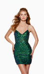 Alyce Paris 4664 Sequins V-neck Straight Sparkly Short Dress
