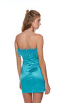 Alyce Paris 4723 Stretch Satin Strapless Feather Short Dress